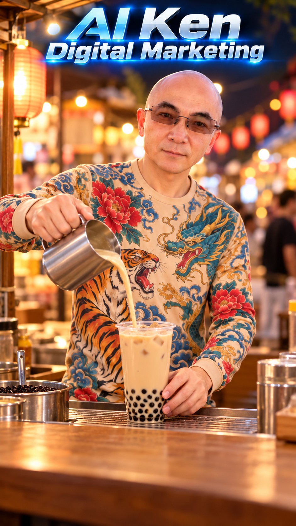 Taiwanese bubble tea artwork from the Taste of Taiwan series