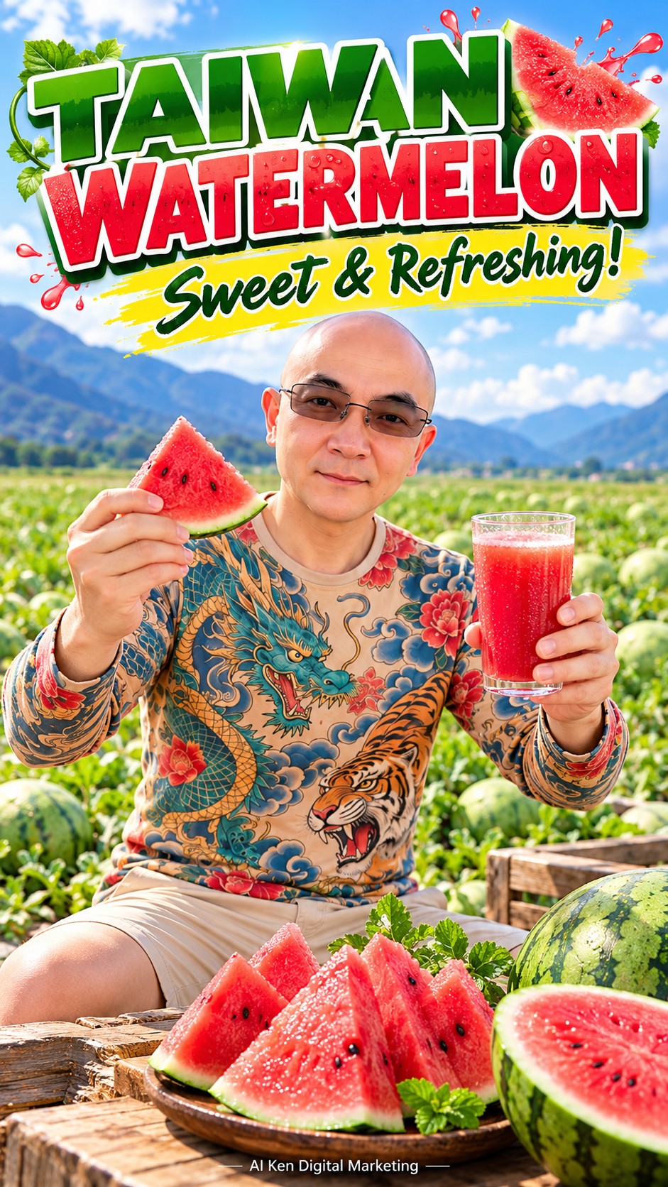 Taiwan watermelon introduction by AI Ken Digital Marketing