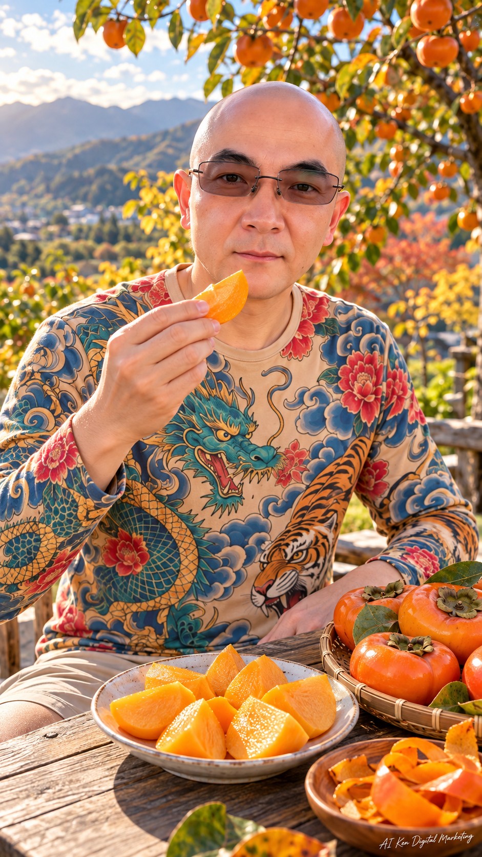 Taiwan sweet persimmon fruit featured in the AI Ken video