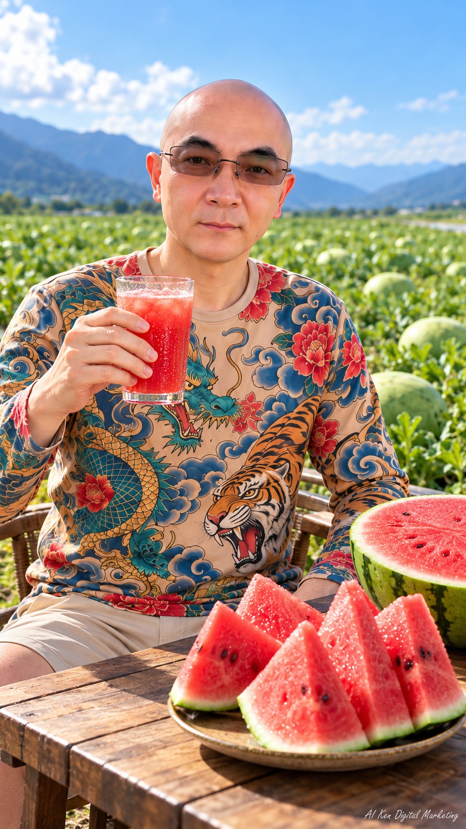 Taiwan watermelon visual featured in the AI Ken fruit series