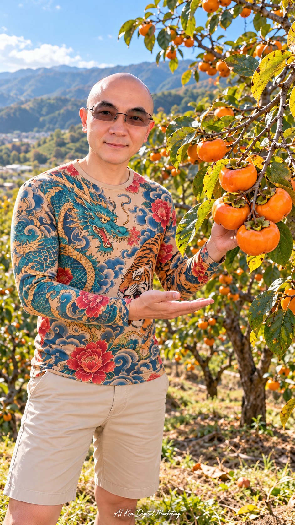 Taiwan sweet persimmon visual from AI Ken Digital Marketing