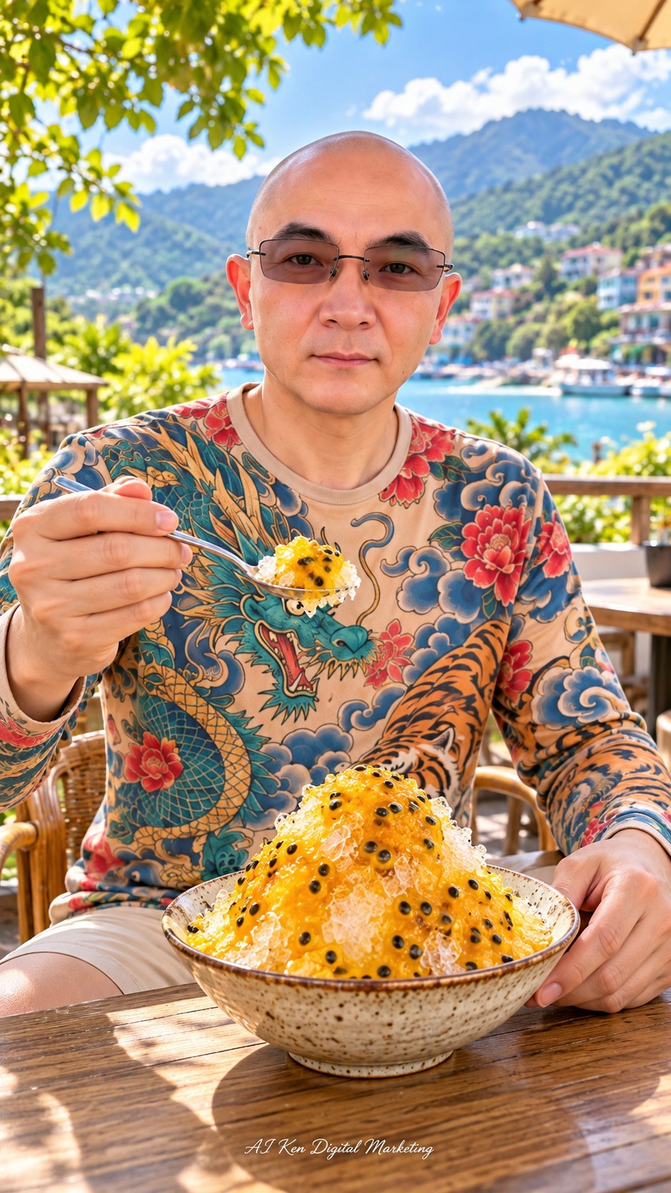 Passion fruit food scene in the Taiwan fruit series by AI Ken