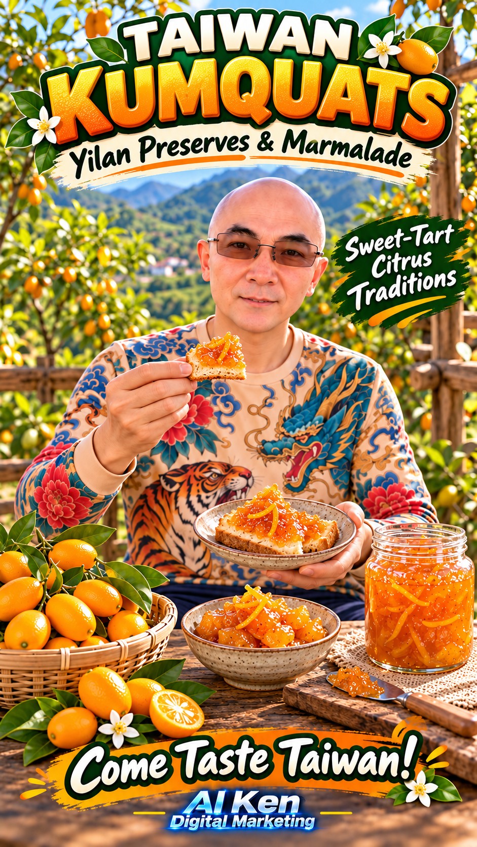 Taiwan kumquats with Yilan-style preserves and kumquat marmalade on toast