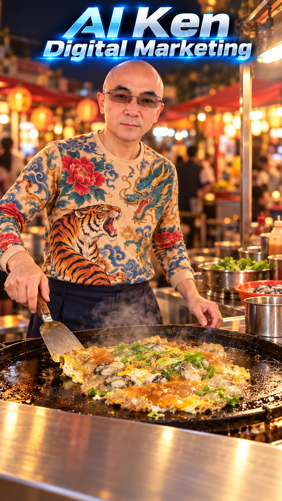 Taiwanese oyster omelet artwork from the Taste of Taiwan series