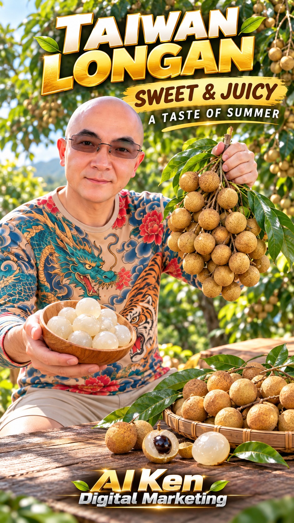 Taiwan Longan summer fruit presentation by AI Ken Digital Marketing
