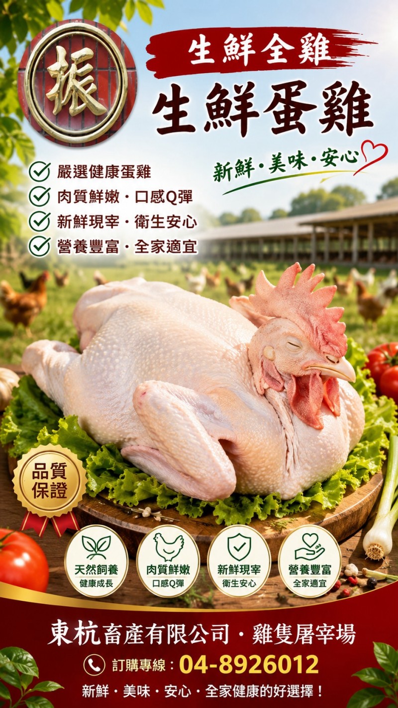 彰化東杭畜產生鮮雞肉與冷凍雞肉批發供應