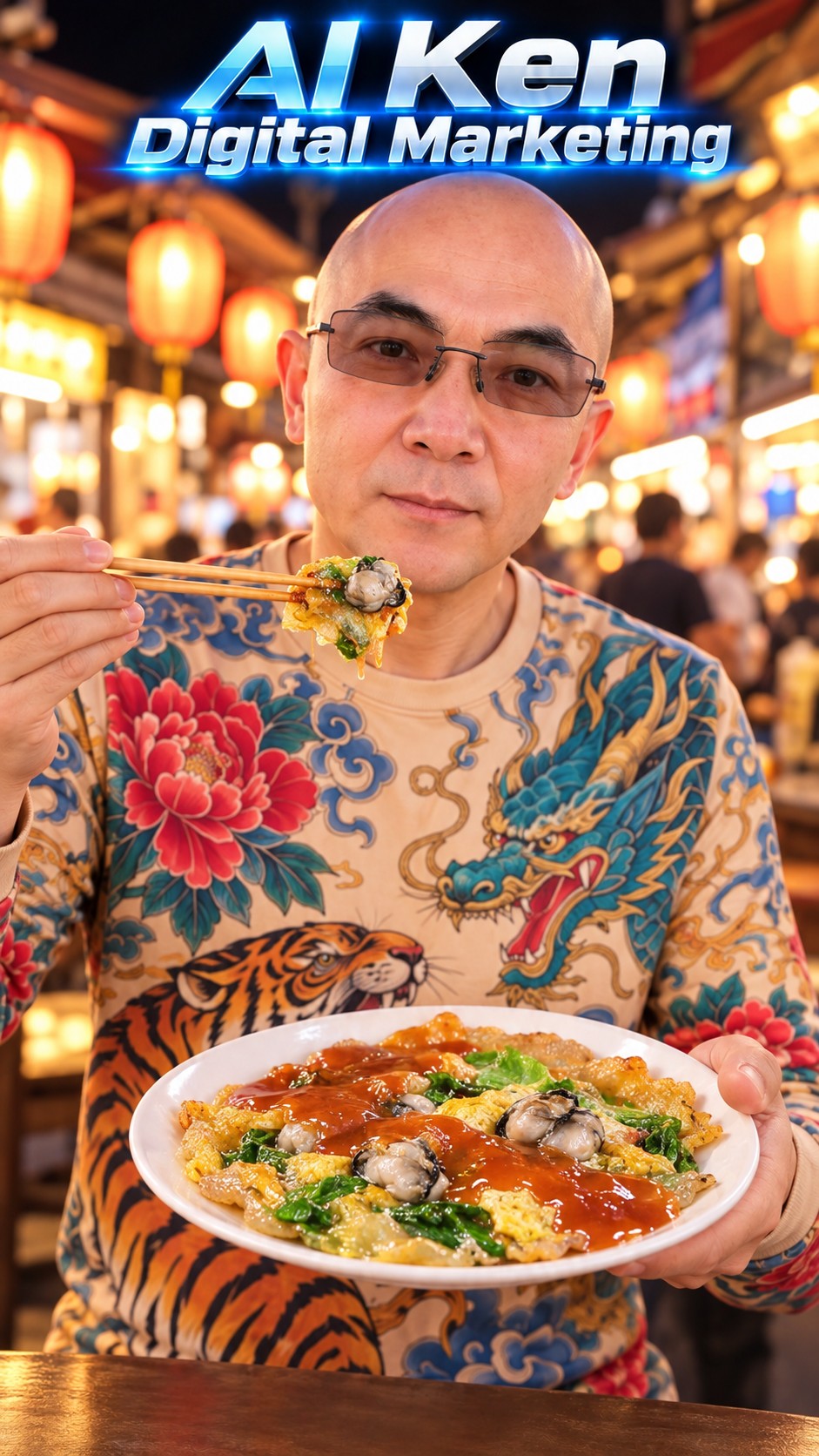 Oyster omelet scene from our Taiwanese street food feature