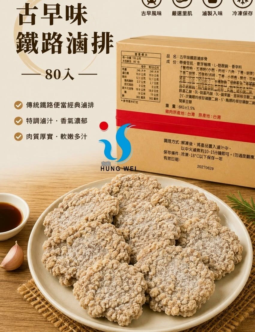 古早味鐵路滷排適合團膳、自助餐及便當店