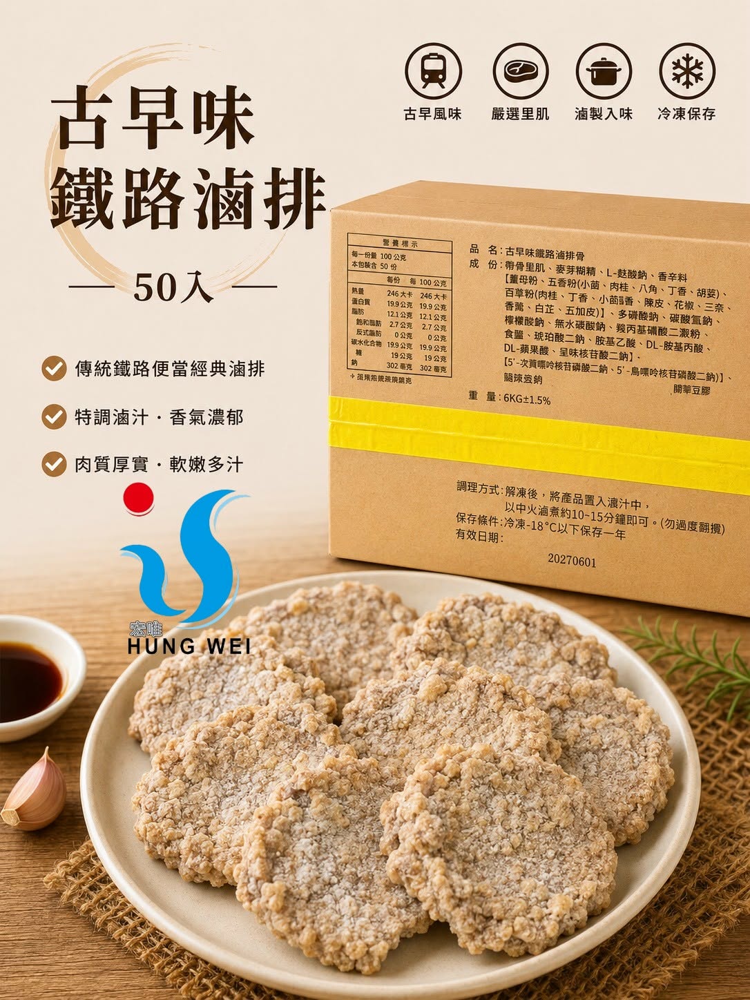 古早味鐵路滷排餐飲食材展示